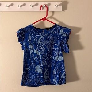 Nooworks Dog Print Ruffle Top
